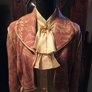 St. John Metallic Florentine Knit Bolero Jacket